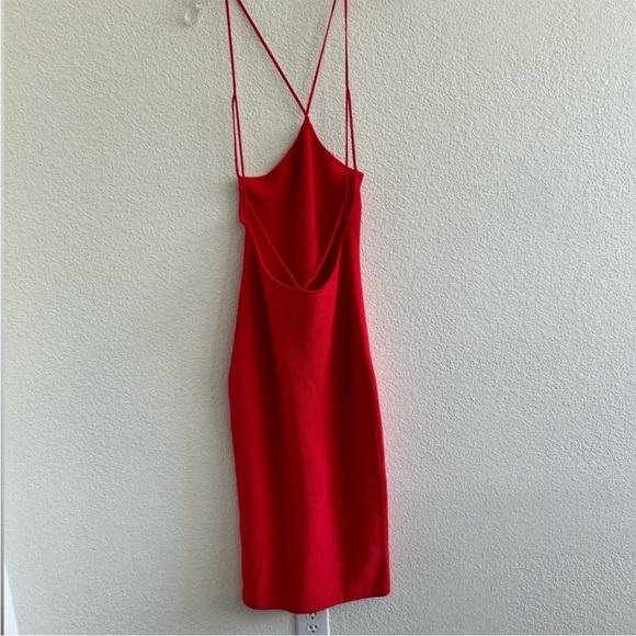 The Sei Strappy Knit Halter Midi Dress Red NWT - Picture 5 of 7